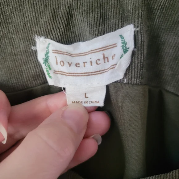 Loveriche Olive Green Shift Dress Size Large - Picture 4 of 6